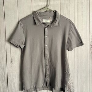 Rockport Light Gray Casual Button Down Shirt